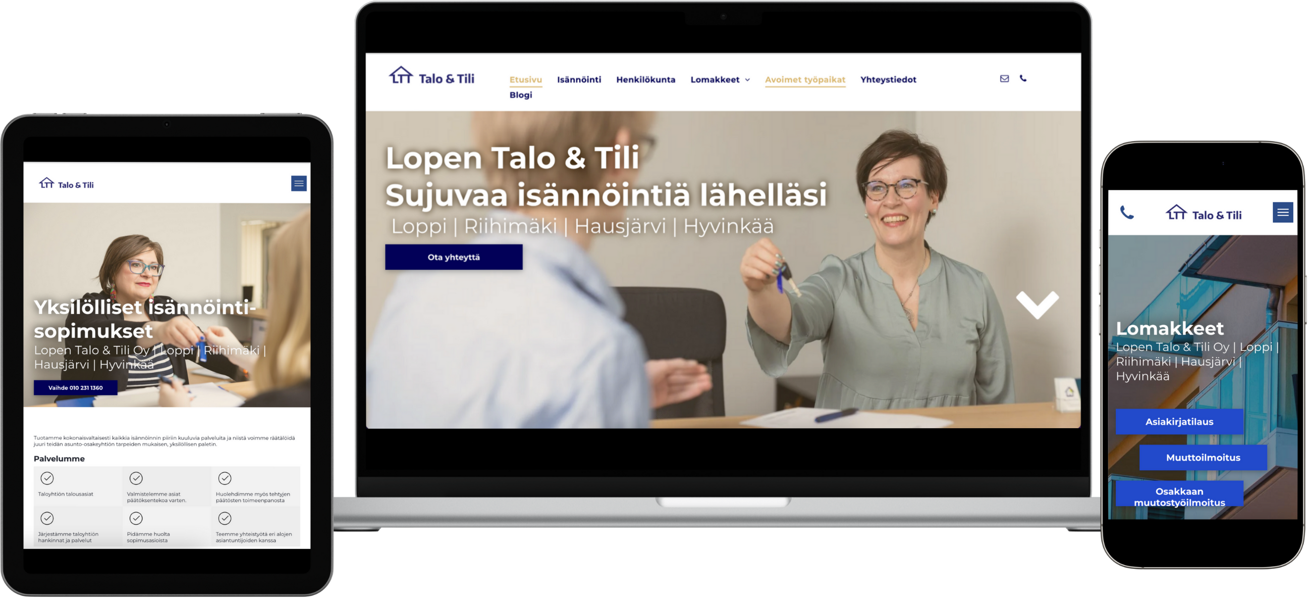 Lopen Talo ja Tili mockupit